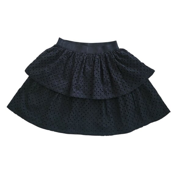 Karl Lagerfeld Other - Karl Lagerfeld Tiered Black Eyelet Skirt Kids Size 16